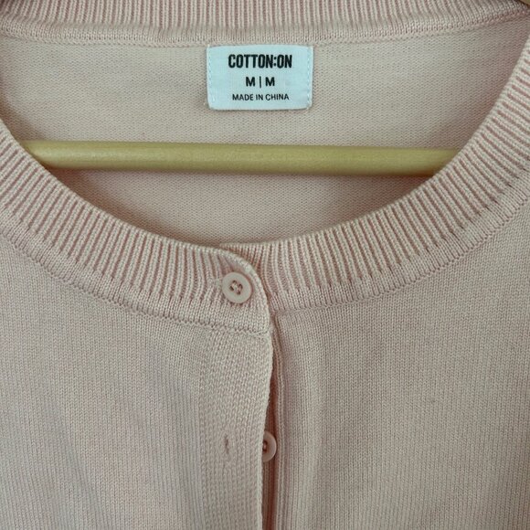Cotton On Cardigan Women’s SZ M Pink Button Up Sweater Long Sleeve Button Cuff - Picture 6 of 12